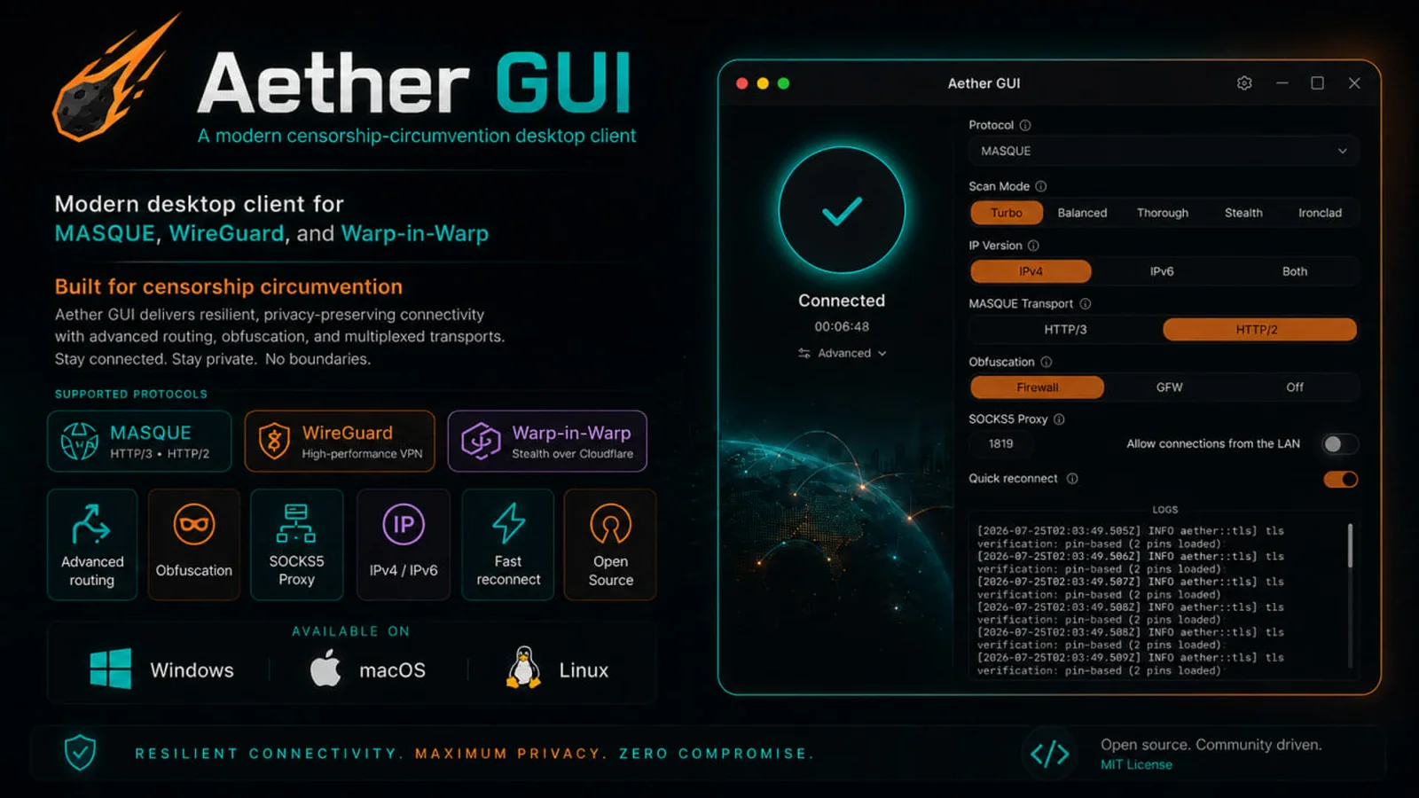 На GitHub появился Aether-GUI: обход блокировок теперь с одним кликом