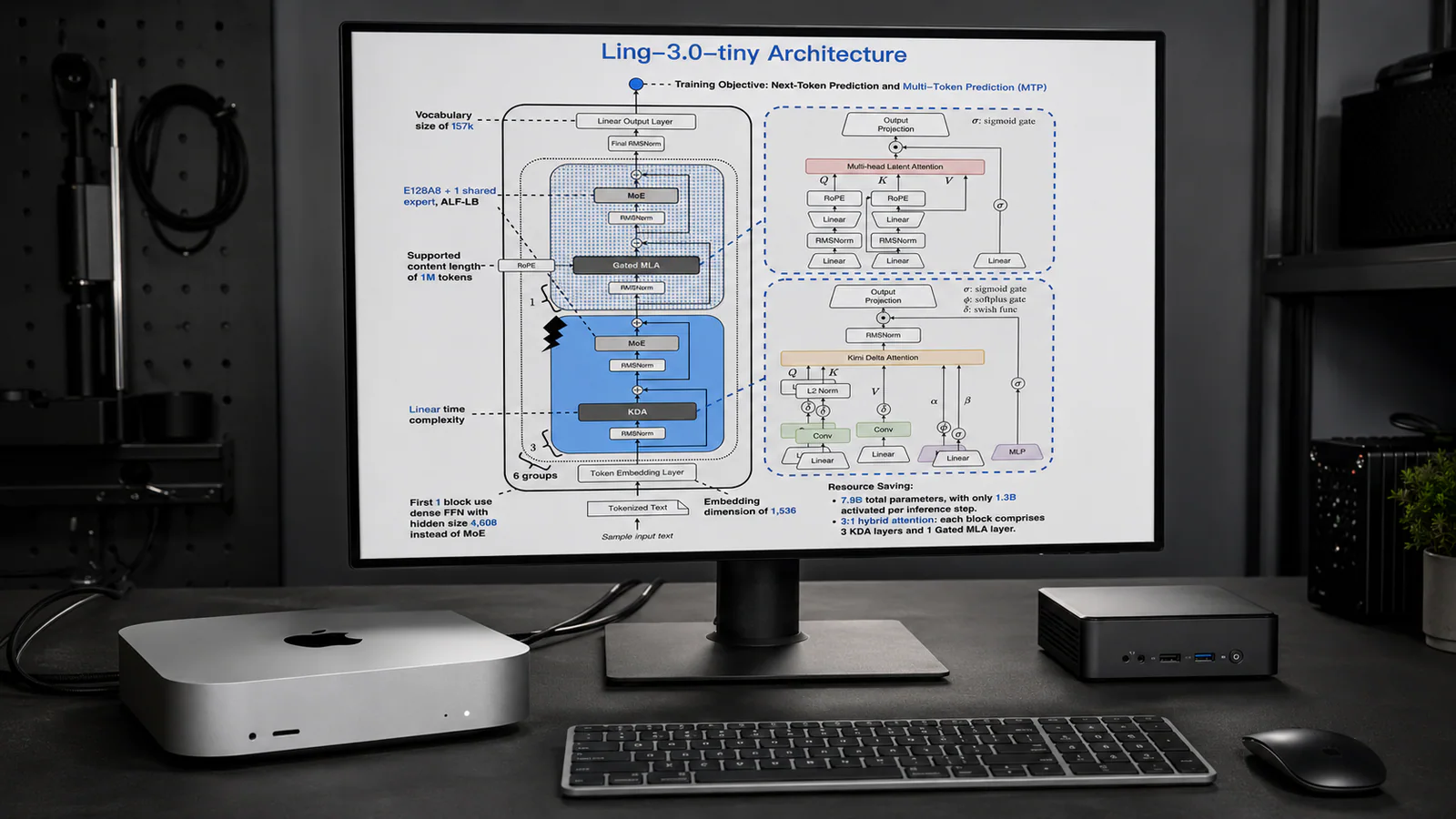 Ling-3.0-tiny запускается на Mac mini и требует меньше памяти за счет MoE