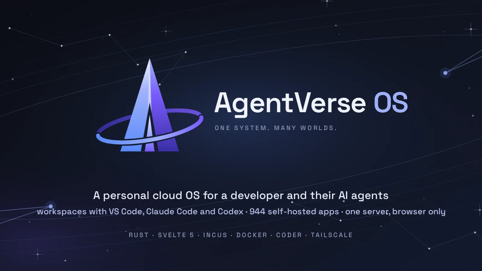 AgentVerse OS собирает ИИ-агентов и self-hosted сервисы на одном сервере. Пока только для одного человека