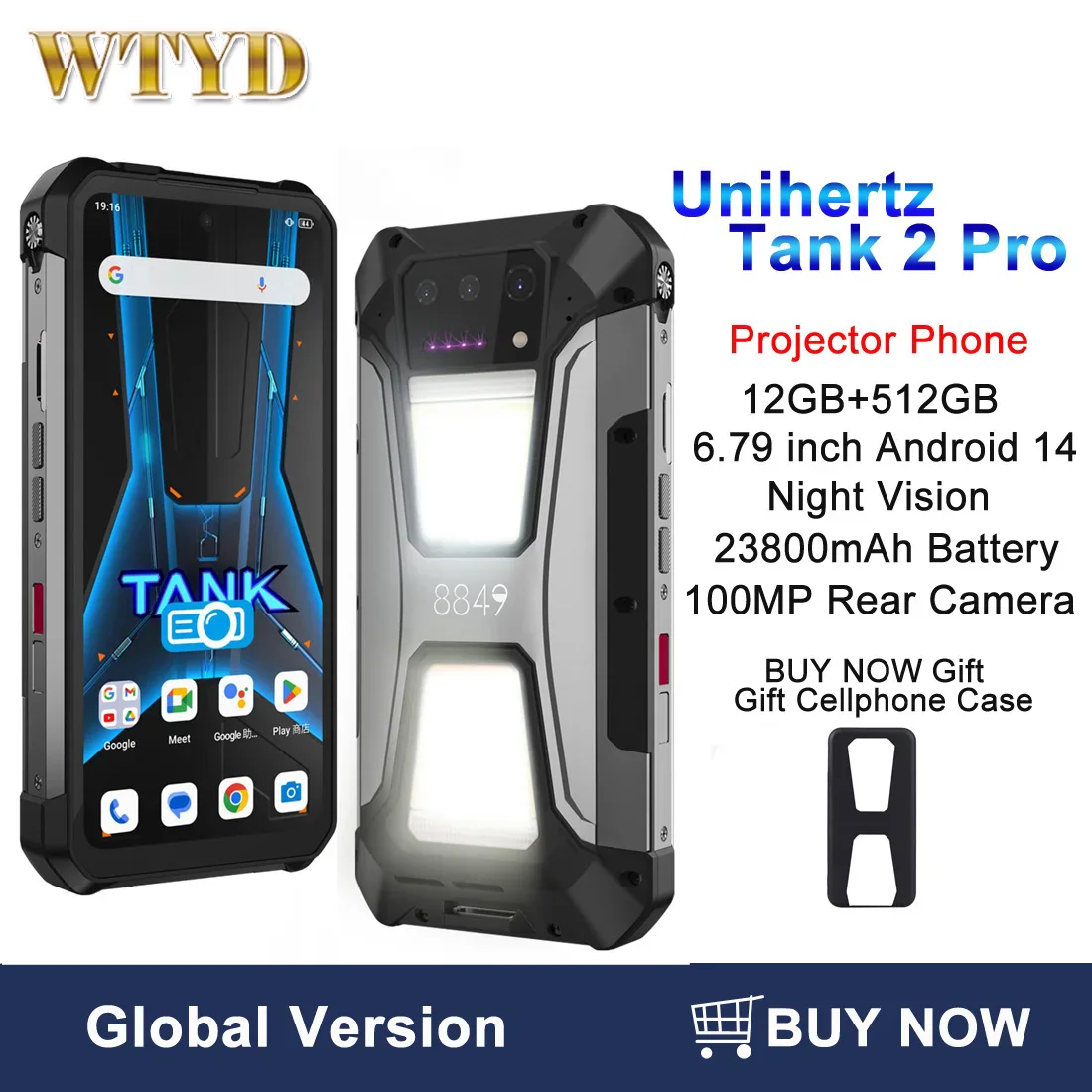 Unihertz 8849 Tank 2 Pro — защищенный смартфон с аккумулятором 23 800 мАч